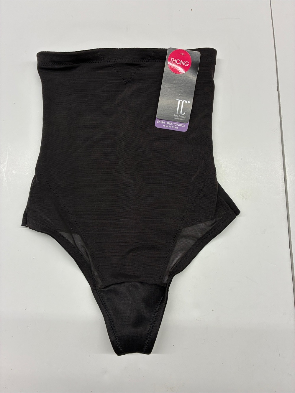 TC Black Women’s High-Waist Thong Shapewear with Extra Firm Control Size Small
